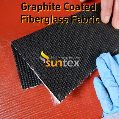 750℃ Temperature Resistance Abrasion Resistant Black Plain Weave High Temperature Fiberglass Cloth Graphite Coated Fireproof Blanket