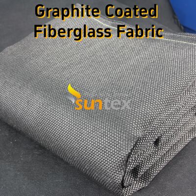 750°C Temperatuurbestendigheid Slijtvast Zwart Plain Weave Hoge Temperatuur Glasvezeldoek Grafiet Gecoat Brandwerende Deken