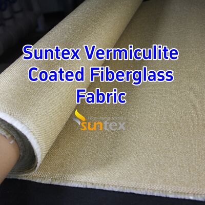 Vermiculite Coated Fiberglass Fabric with 750℃ Temperature Resistance and 1070gsm Heavy Weight for Excellent Abrasion Resistance
