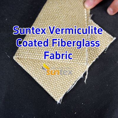 Vermiculite Coated Fiberglass Cloth with 750℃ Temperature Resistance and 1070gsm Heavy Weight for Excellent Abrasion Resistance