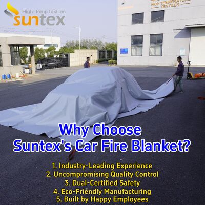 550℃/1000℃ Thermal Resistance Gray EV Car Fire Blanket with Oxygen Deprivation for Fire Pit Mat