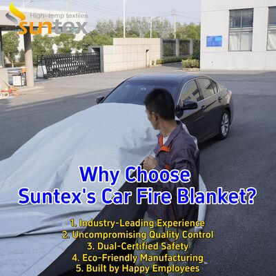 550℃/1000℃ Thermal Resistance Gray EV Car Fire Blanket with Oxygen Deprivation for Fire Pit Mat
