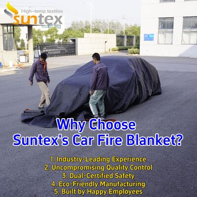 Gray EV Car Fire Blanket with 550℃/1000℃ Thermal Resistance for Oxygen Deprivation Fire Safety