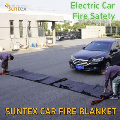 Groothandel Suntex Grijs 6*8m Hoogtemperatuur Silicone-gecoate glasvezel branddek voor elektrische auto