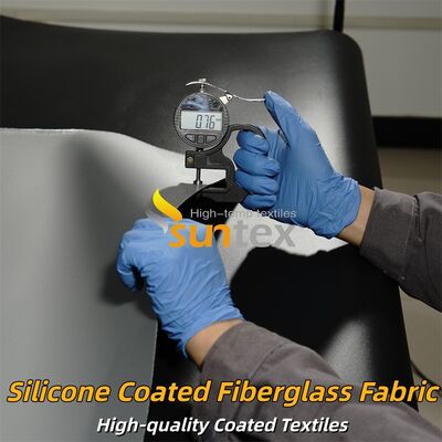 Durable Fire Retardant Silicone Coated Fiberglass Fabric Double Sided Grey Color Curtain Material for Thermal Insulation Applications