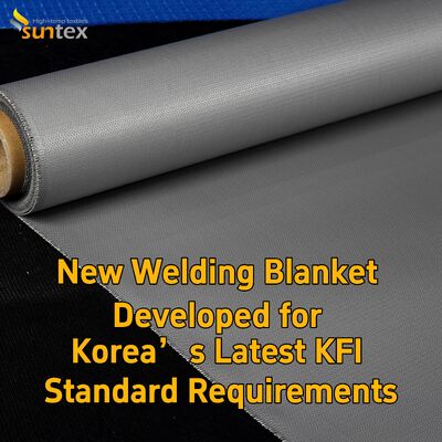 Suntex Grey Silicone Coated Fiberglass Welding Blanket | Korea Latest KFI Standard