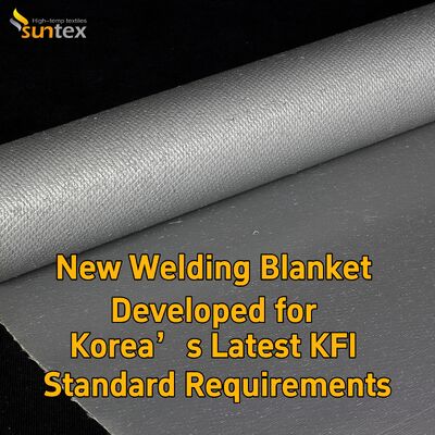 Suntex KFI-gecertificeerde op maat gemaakte lasbranddeken Hoge hittebestendige glasvezel brandwerende deken Anti-vonk Anti-slak Industriële lasveiligheidsbescherming