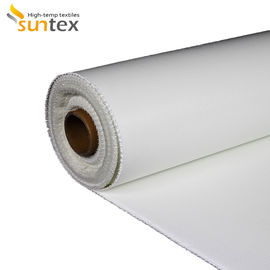 De witte Doek van de Siliconerubber Met een laag bedekte Glasvezel voor Industriële Branddekens en Brand Algemene Broodjes
